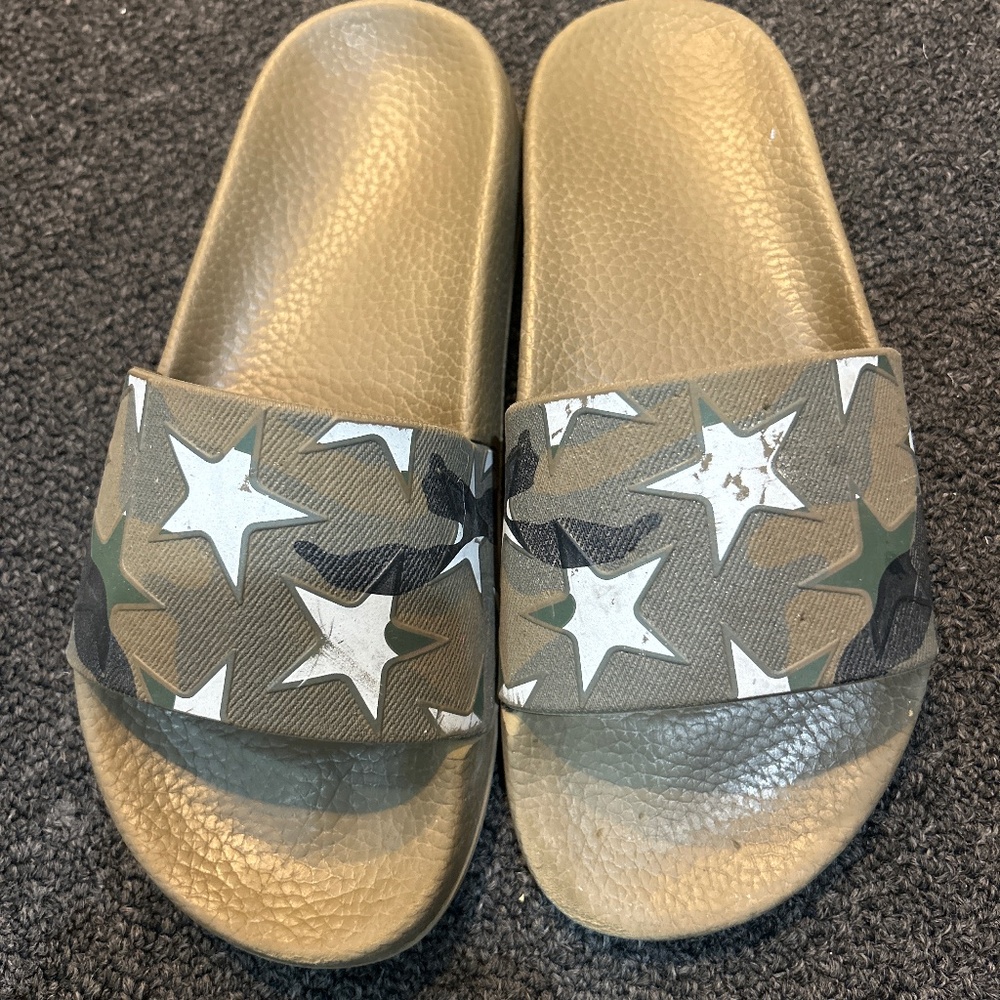 Valentino army green star slides six 8